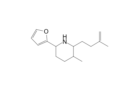 Piperidine, 6-(2-furanyl)-3-methyl-2-(3-methyl-3-butenyl)-, (2.alpha.,3.alpha.,6.alpha.)-(.+-.)-