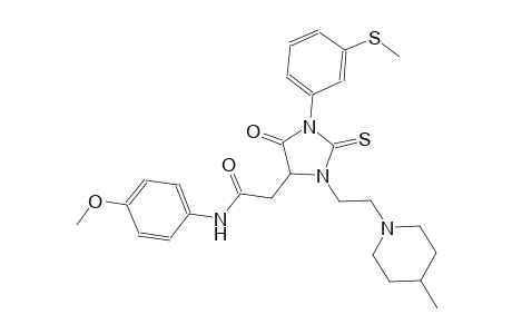 N-(4-methoxyphenyl)-2-{3-[2-(4-methyl-1-piperidinyl)ethyl]-1-[3-(methylsulfanyl)phenyl]-5-oxo-2-thioxo-4-imidazolidinyl}acetamide