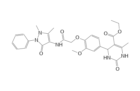 ethyl 4-(4-{2-[(1,5-dimethyl-3-oxo-2-phenyl-2,3-dihydro-1H-pyrazol-4-yl)amino]-2-oxoethoxy}-3-methoxyphenyl)-6-methyl-2-oxo-1,2,3,4-tetrahydro-5-pyrimidinecarboxylate
