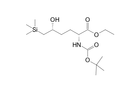 (2R,5R)-2-(tert-butoxycarbonylamino)-5-hydroxy-6-trimethylsilyl-hexanoic acid ethyl ester