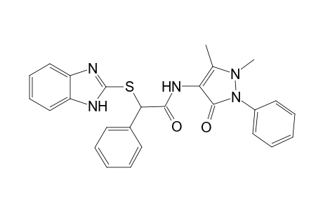 2-((1H-benzo[d]imidazol-2-yl)thio)-N-(1,5-dimethyl-3-oxo-2-phenyl-2,3-dihydro-1H-pyrazol-4-yl)-2-phenylacetamide