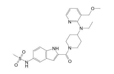 N-[2-[4-[ethyl-[3-(methoxymethyl)-2-pyridyl]amino]piperidine-1-carbonyl]-1H-indol-5-yl]methanesulfonamide