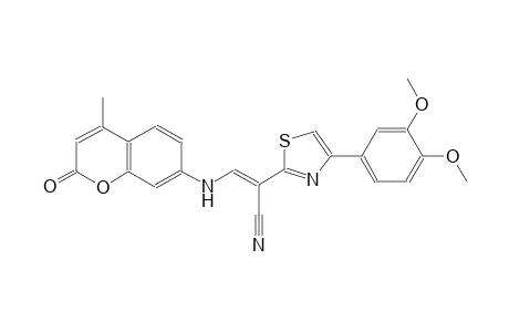 (2E)-2-[4-(3,4-dimethoxyphenyl)-1,3-thiazol-2-yl]-3-[(4-methyl-2-oxo-2H-chromen-7-yl)amino]-2-propenenitrile
