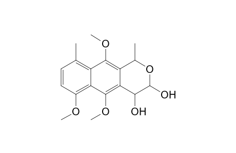 5,6,10-Trimethoxy-3,4-dihydro-1,9-dimethyl-1H-naphtho[2,3-c]pyran-3,4-diol