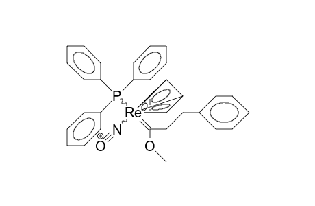 /.eta.-5/-Cyclopentadienyl-nitroso-triphenylphosphino-(1-methoxy-3-phenyl-propylidene) rhenium cation