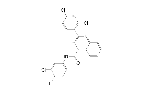 N-(3-chloro-4-fluorophenyl)-2-(2,4-dichlorophenyl)-3-methyl-4-quinolinecarboxamide