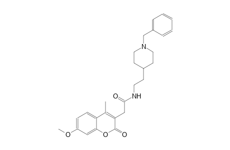 2H-1-benzopyran-3-acetamide, 7-methoxy-4-methyl-2-oxo-N-[2-[1-(phenylmethyl)-4-piperidinyl]ethyl]-
