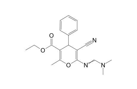 ethyl 5-cyano-6-((dimethylamino)methyleneamino)-2-methyl-4-phenyl-4H-pyran-3-carboxylate
