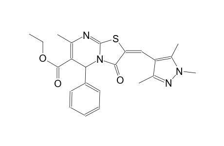 ethyl (2E)-7-methyl-3-oxo-5-phenyl-2-[(1,3,5-trimethyl-1H-pyrazol-4-yl)methylene]-2,3-dihydro-5H-[1,3]thiazolo[3,2-a]pyrimidine-6-carboxylate