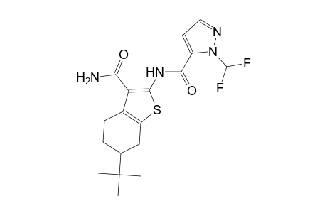 N-[3-(aminocarbonyl)-6-tert-butyl-4,5,6,7-tetrahydro-1-benzothien-2-yl]-1-(difluoromethyl)-1H-pyrazole-5-carboxamide