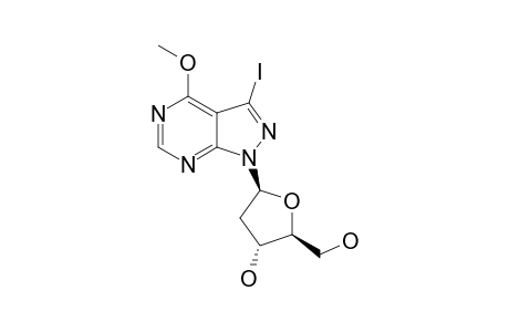 1-(2-DEOXY-BETA-D-ERYTHRO-PENTOFURANOSYL)-3-IODO-4-METHOXY-1-H-PYRAZOLO-[3.4-D]-PYRIMIDINE