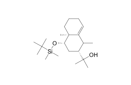 (+-)-(2.alpha.,4.alpha.,4a.alpha.)-1,2,3,4,4a,5,6,7-Octahydro-.alpha.,.alpha.,1,4a-tetramethyl-4-[[(1,1-dimethylethyl)dimethylsilyl]oxy]-2-naphthalenemethanol
