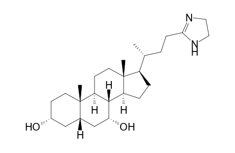 (3R,5S,7R,8R,9S,10S,13R,14S,17R)-17-[(1R)-3-(2-imidazolin-2-yl)-1-methyl-propyl]-10,13-dimethyl-2,3,4,5,6,7,8,9,11,12,14,15,16,17-tetradecahydro-1H-cyclopenta[a]phenanthrene-3,7-diol