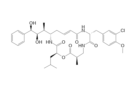 (2S,5S,7E,11R,15R)-11-(3-chloro-4-methoxy-benzyl)-5-[(1S,2R,3R)-2,3-dihydroxy-1-methyl-3-phenyl-propyl]-2-isobutyl-15-methyl-1-oxa-4,10,13-triazacyclohexadec-7-ene-3,9,12,16-diquinone