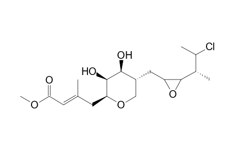 2-Butenoic acid, 4-[5-[[3-(2-chloro-1-methylpropyl)oxiranyl]methyl]t etrahydro-3,4-dihydroxy-2H-pyran-2-yl]-3-methyl-, methyl ester, [2S-[2.alpha.(E),3.beta.,4.beta.,5.alpha.[2R*,3R*(1S*,2S*)]]]-