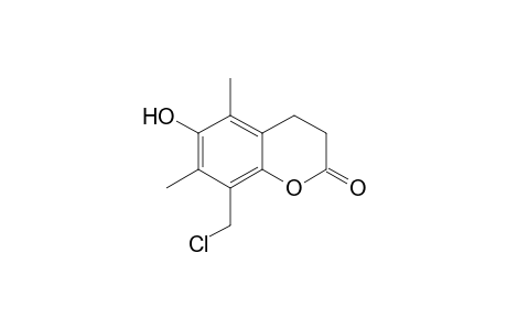 8-(chloromethyl)-6-hydroxy-5,7-dimethylchroman-2-one