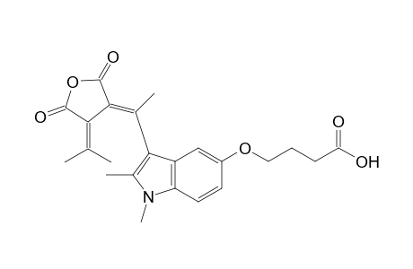 (E)-4-(3-{1-[2,5-Dioxo-4-(propan-2-ylidene)dihydrofuran-3(2H)-ylidene]ethyl}-1,2-dimethyl-1H-indol-5-yloxy)butanoic Acid
