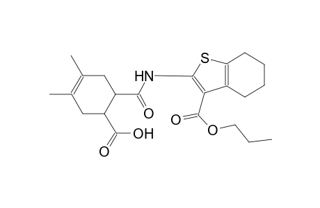 3,4-dimethyl-6-({[3-(propoxycarbonyl)-4,5,6,7-tetrahydro-1-benzothien-2-yl]amino}carbonyl)-3-cyclohexene-1-carboxylic acid