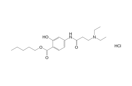 4-[3-(diethylamino)propionamido]salicylic acid, pentyl ester, hydrochloride
