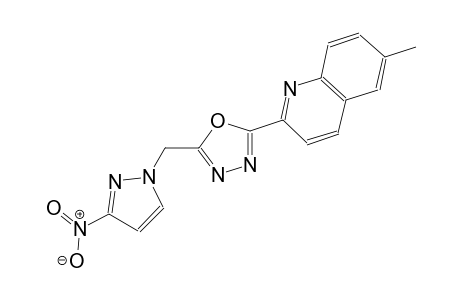 6-methyl-2-{5-[(3-nitro-1H-pyrazol-1-yl)methyl]-1,3,4-oxadiazol-2-yl}quinoline