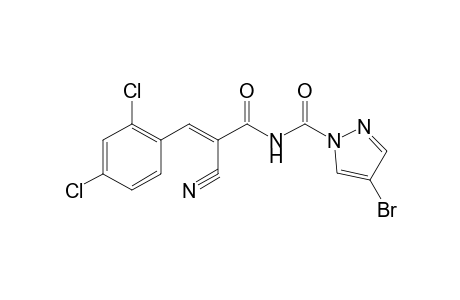 4-Bromanyl-N-[(E)-2-cyano-3-(2,4-dichlorophenyl)prop-2-enoyl]pyrazole-1-carboxamide