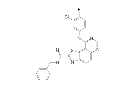 N-BENZYL-9-(3-CHLORO-4-FLUOROPHENYLAMINO)-THIAZOLO-[5,4-F]-QUINAZOLINE-2-CARBOXIMIDAMIDE
