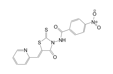 4-nitro-N-[(5Z)-4-oxo-5-(2-pyridinylmethylene)-2-thioxo-1,3-thiazolidin-3-yl]benzamide