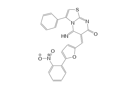 (6E)-5-imino-6-{[5-(2-nitrophenyl)-2-furyl]methylene}-3-phenyl-5,6-dihydro-7H-[1,3]thiazolo[3,2-a]pyrimidin-7-one