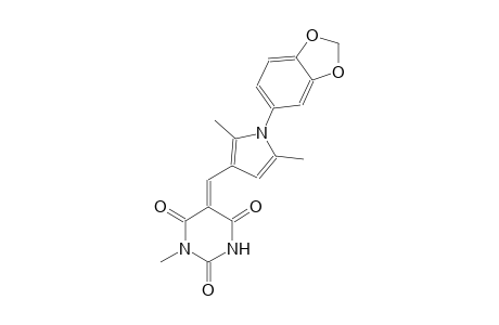(5E)-5-{[1-(1,3-benzodioxol-5-yl)-2,5-dimethyl-1H-pyrrol-3-yl]methylene}-1-methyl-2,4,6(1H,3H,5H)-pyrimidinetrione