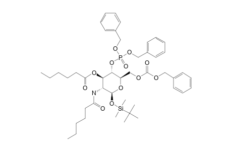 TERT.-BUTYLDIMETHYLSILYL-6-O-(BENZYLOXYCARBONYL)-4-O-[BIS-(BENZYLOXY)-PHOSPHORYL]-2-DEOXY-3-O-HEXANOYL-2-(HEXANOYLAMINO)-BETA-D-GLUCOPYRANOSIDE
