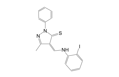 (4Z)-4-[(2-iodoanilino)methylene]-5-methyl-2-phenyl-2,4-dihydro-3H-pyrazole-3-thione