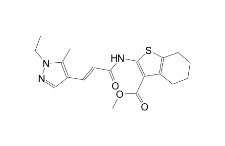 methyl 2-{[(2E)-3-(1-ethyl-5-methyl-1H-pyrazol-4-yl)-2-propenoyl]amino}-4,5,6,7-tetrahydro-1-benzothiophene-3-carboxylate