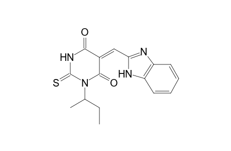 (5Z)-5-(1H-benzimidazol-2-ylmethylene)-1-sec-butyl-2-thioxo-hexahydropyrimidine-4,6-dione