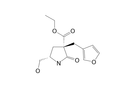 ETYHL-(3R,5S)-3-(FURAN-3-YL-METHYL)-5-HYDROXYMETHYL-2-OXO-PYRROLIDINE-3-CARBOXYLATE