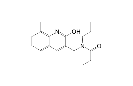 N-[(2-hydroxy-8-methyl-3-quinolinyl)methyl]-N-propylpropanamide