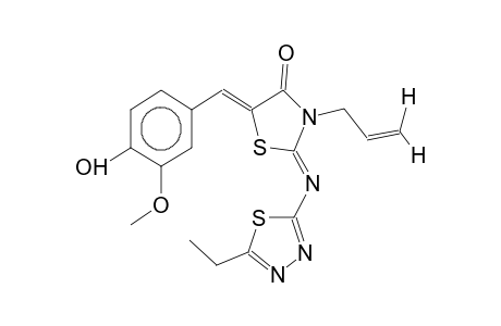 2-(2-ethyl-1,3,4-thiadiazol-5-ylimino)-3-allyl-5-(3-methoxy-4-hydroxybenzylidene)-1,3-thiazolidin-4-one