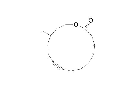 (4E)-13-methyloxacyclopentadec-4-en-9-yn-2-one
