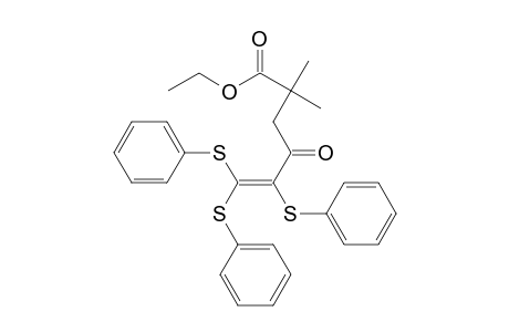 5-Hexenoic acid, 2,2-dimethyl-4-oxo-5,6,6-tri(phenylthio)-, ethyl ester