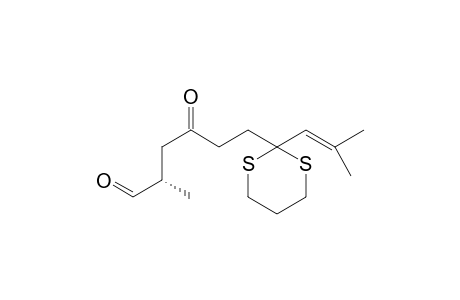 (S)-2-Methyl-6-(2-(2-methylprop-1-enyl)-1,3-dithian-2-yl)-4-oxohexanal