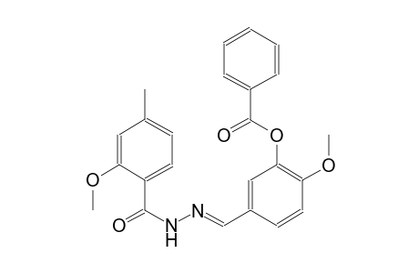 2-methoxy-5-{(E)-[(2-methoxy-4-methylbenzoyl)hydrazono]methyl}phenyl benzoate
