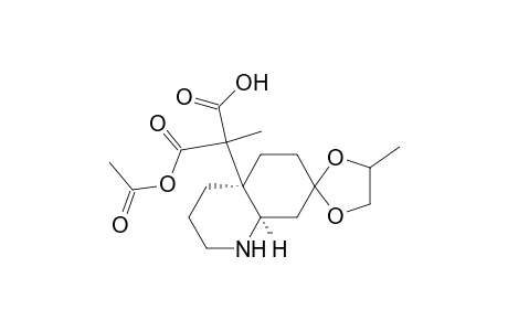 Propanedioic acid, (1'-acetyloctahydrospiro[1,3-dioxolane-2,7'(4'aH)-quinolin]-4'a-yl)-, dimethyl ester, cis-(.+-.)-