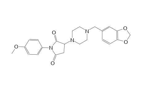 2,5-pyrrolidinedione, 3-[4-(1,3-benzodioxol-5-ylmethyl)-1-piperazinyl]-1-(4-methoxyphenyl)-