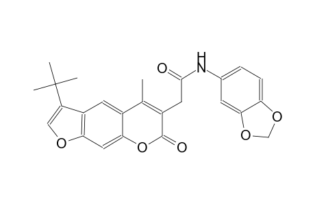 N-(1,3-benzodioxol-5-yl)-2-(3-tert-butyl-5-methyl-7-oxo-7H-furo[3,2-g]chromen-6-yl)acetamide