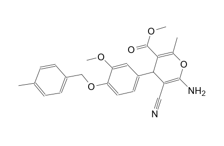 methyl 6-amino-5-cyano-4-{3-methoxy-4-[(4-methylbenzyl)oxy]phenyl}-2-methyl-4H-pyran-3-carboxylate