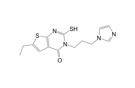 6-ethyl-3-[3-(1H-imidazol-1-yl)propyl]-2-sulfanylthieno[2,3-d]pyrimidin-4(3H)-one