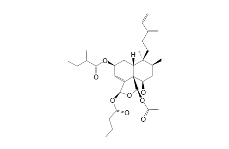 CASEAMEMBrIN-A;REL-(2S,5R,6R,8S,9S,10R,18S,19R)-19-ACETOXY-18-BUTANOYLOXY-18,19-EPOXY-6-HYDROXY-2-(2-METHYLBUTANOYLOXY)-ClERODA-3,13(16),14-TRIENE