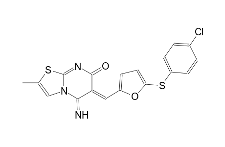 (6Z)-6-({5-[(4-chlorophenyl)sulfanyl]-2-furyl}methylene)-5-imino-2-methyl-5,6-dihydro-7H-[1,3]thiazolo[3,2-a]pyrimidin-7-one