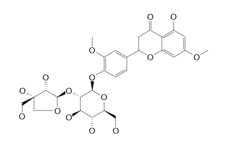 (2S)-5-HYDROXY-7,3'-DIMETHOXYFLAVANONE-4'-O-BETA-[APIOSYL-(1->2)]-GLUCOSIDE