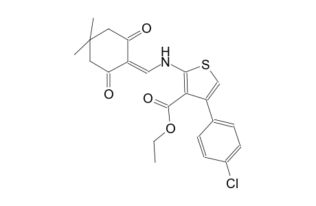 3-thiophenecarboxylic acid, 4-(4-chlorophenyl)-2-[[(4,4-dimethyl-2,6-dioxocyclohexylidene)methyl]amino]-, ethyl ester