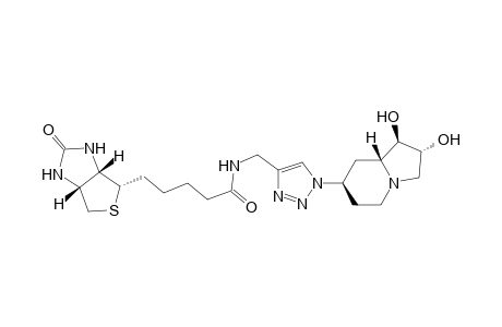 5-[(3aS,4S,6aR)-2-Oxohexahydro-1H-thieno[3,4-d]imidazol-4-yl]-N-({1-[(1R,2R,7R,8aR)-1,2-dihydroxyoctahydro-7-indolizinyl]-1H-1,2,3-triazol-4-yl}methyl)pentanamide